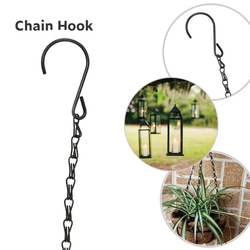Ecoopts Metal Hanging Chains Hook Hanger For Topiary Ball Plants Basket, Lanterns, Indoor and Outdoor Ideal Use at Weddings, Hanging Plant Baskets, Solar Lights, Lanterns, Bird Feeders & More