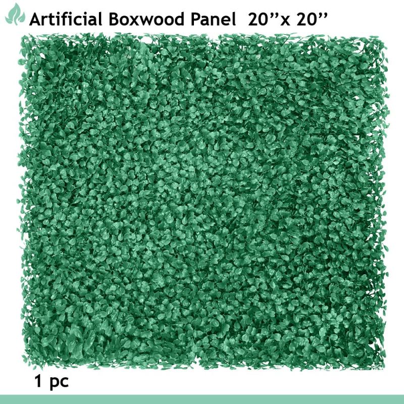 Artificial Grass Wall Faux Boxwood Panel Privacy Ivy Fence Screen Decoration for Backyard Garden Home Outdoor Indoor, 20