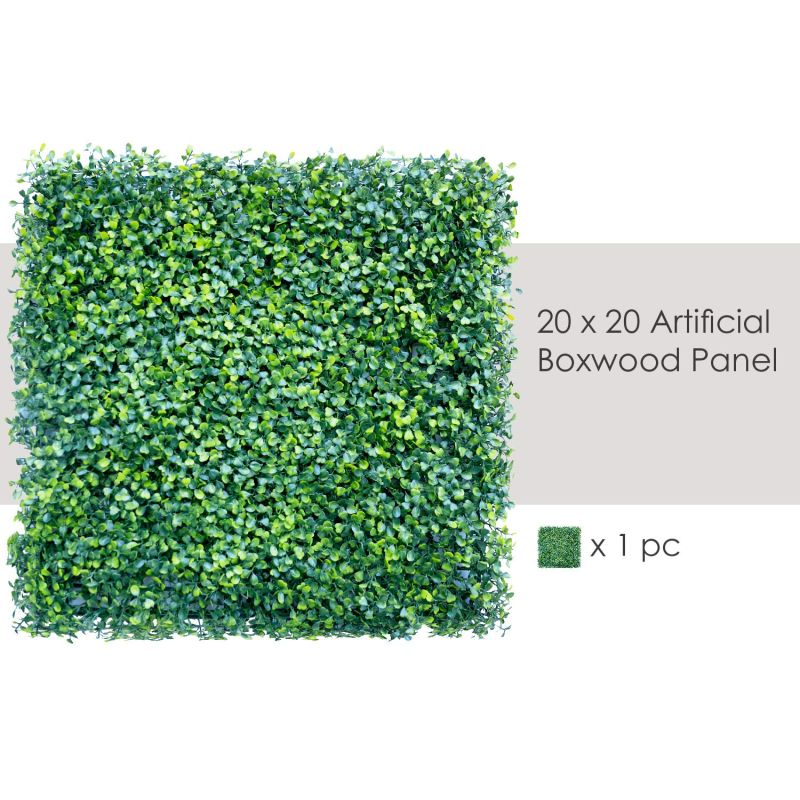 Artificial Grass Wall Faux Boxwood Panel Privacy Ivy Fence Screen Decoration for Backyard Garden Home Outdoor Indoor, 20