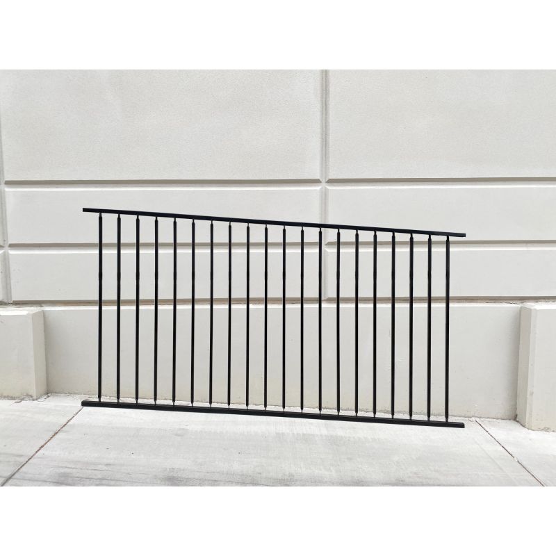 Biasable 58''H * 94''W 2-Rail Steel Fence