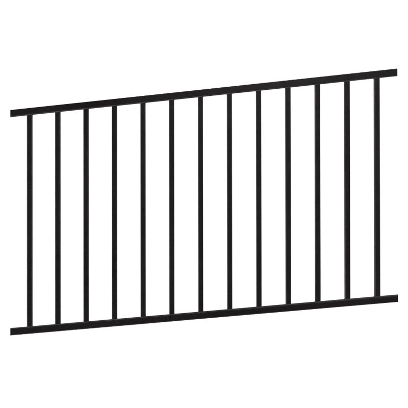 2 Rails, Welding Biasable Fence 68H*94W Black 14ga 1.5" Rail, 16ga 3/4" Rib