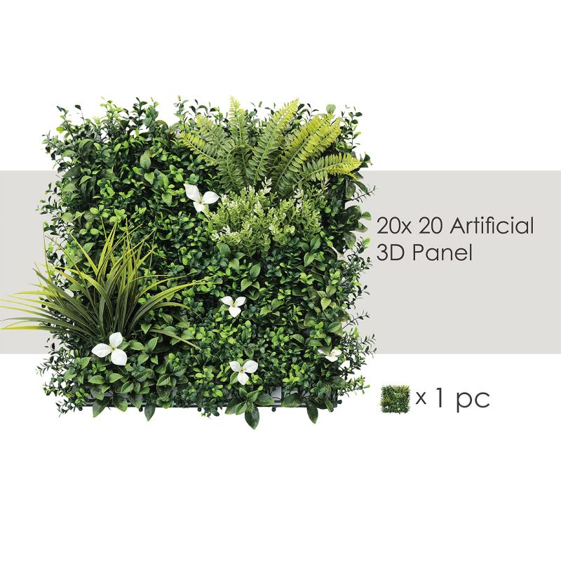 Artificial Grass Wall Faux Boxwood Panel Privacy Ivy Fence Screen Decoration for Backyard Garden Home Outdoor Indoor, 20