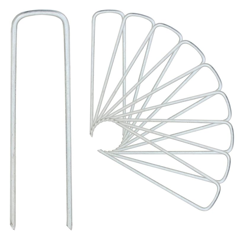 Ecoopts Garden Staples, Sod Stakes Anchor Pins, Landscape Fabric Staples, Topiary Ball Lawn Drippers. Heavy Duty Anti-Rust Weed Barrier Fabric Ground Cover Soaker.