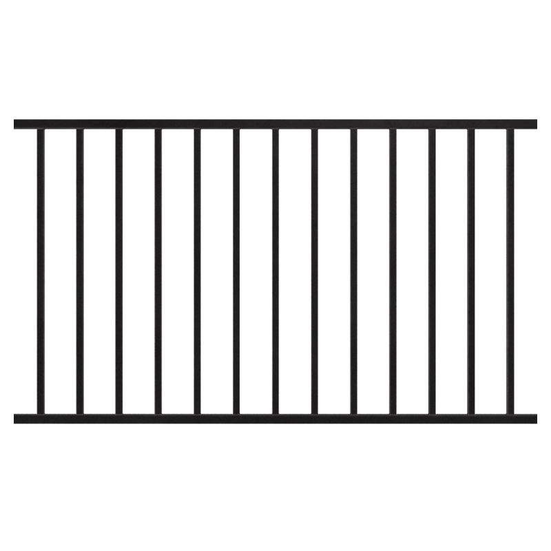 2 Rails WELDING FENCE 68H X 94W BLACK 16ga 1.5" Rail, 18ga 3/4" RIB