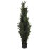 ECOOPTS 5FT Artificial Cedar Topiary Tree Realistic Faux Pines with Plastic Nursery Pot Artificial Plants Shrubs for Garden Indoor Outdoor Decor (1 Pack)