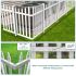 ECOOPTS 1 Set W84 x H36 Vinyl Picket Fence Panels White Decorative Fence for Garden Patio Yard Pool Walkways Suit for Soft Ground (20 Pickets, Curved)