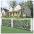 Expandable Artificial Rose Leaf Faux Ivy Privacy Fence Screen, Stretchable Decorative Fencing Panel for Balcony Patio Outdoor (Single Sided Leaves)