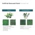 20 x 20 inch Artificial Boxwood Panels Hedge Wall Panels Faux Greenery Topiary Hedge Plant Decoration for Home Backyard Garden Indoor Outdoor Wall, Milan