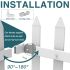 ECOOPTS 1 Set W84 x H30 Vinyl Picket Fence Panels White Decorative Fence for Garden Patio Yard Pool Walkways Suit for Concrete Ground (34 Pickets, Straight)