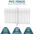ECOOPTS 1 Set W84 x H30 Vinyl Picket Fence Panels White Decorative Fence for Garden Patio Yard Pool Walkways Suit for Concrete Ground (34 Pickets, Straight)