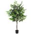 ECOOPTS 5FT Artificial Ficus Tree Silk Faux Ficus Plant with Plastic Nursery Pot for Garden Indoor Outdoor Decor (1 Pack)