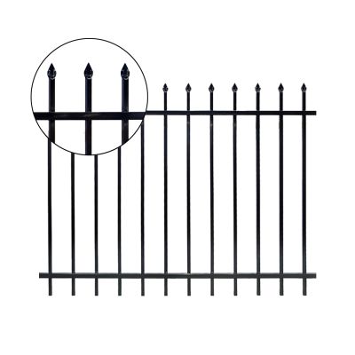 2 Rails WELDING BIASABLE FENCE 70H X 94W BLACK 16ga 1" Rail, 18ga 5/8" SPEAR