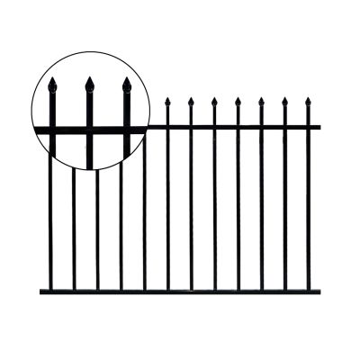 2 Rails, Welding Fence 58H*94W Black 14ga 1.5" Rail, 16ga 3/4" Spear