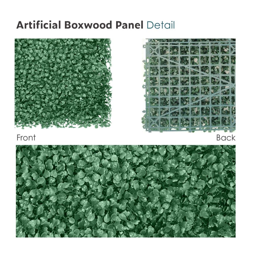 Artificial Grass Wall Faux Boxwood Panel Privacy Ivy Fence Screen Decoration for Backyard Garden Home Outdoor Indoor, 20