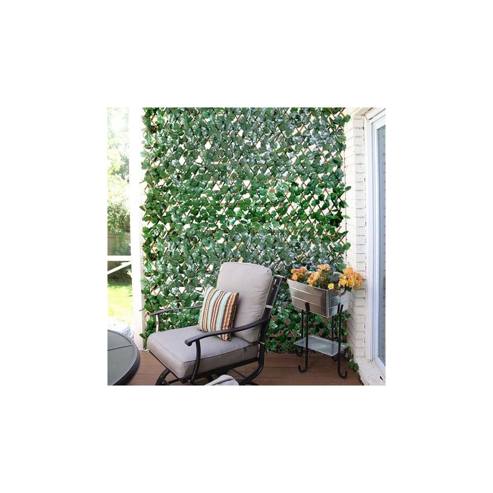 Expandable Artificial Leaf Faux Ivy Sweet Potato Leaves Privacy Fence Screen, Stretchable Decorative Fencing Panel for Balcony Patio Outdoor (Single Sided Leaves)