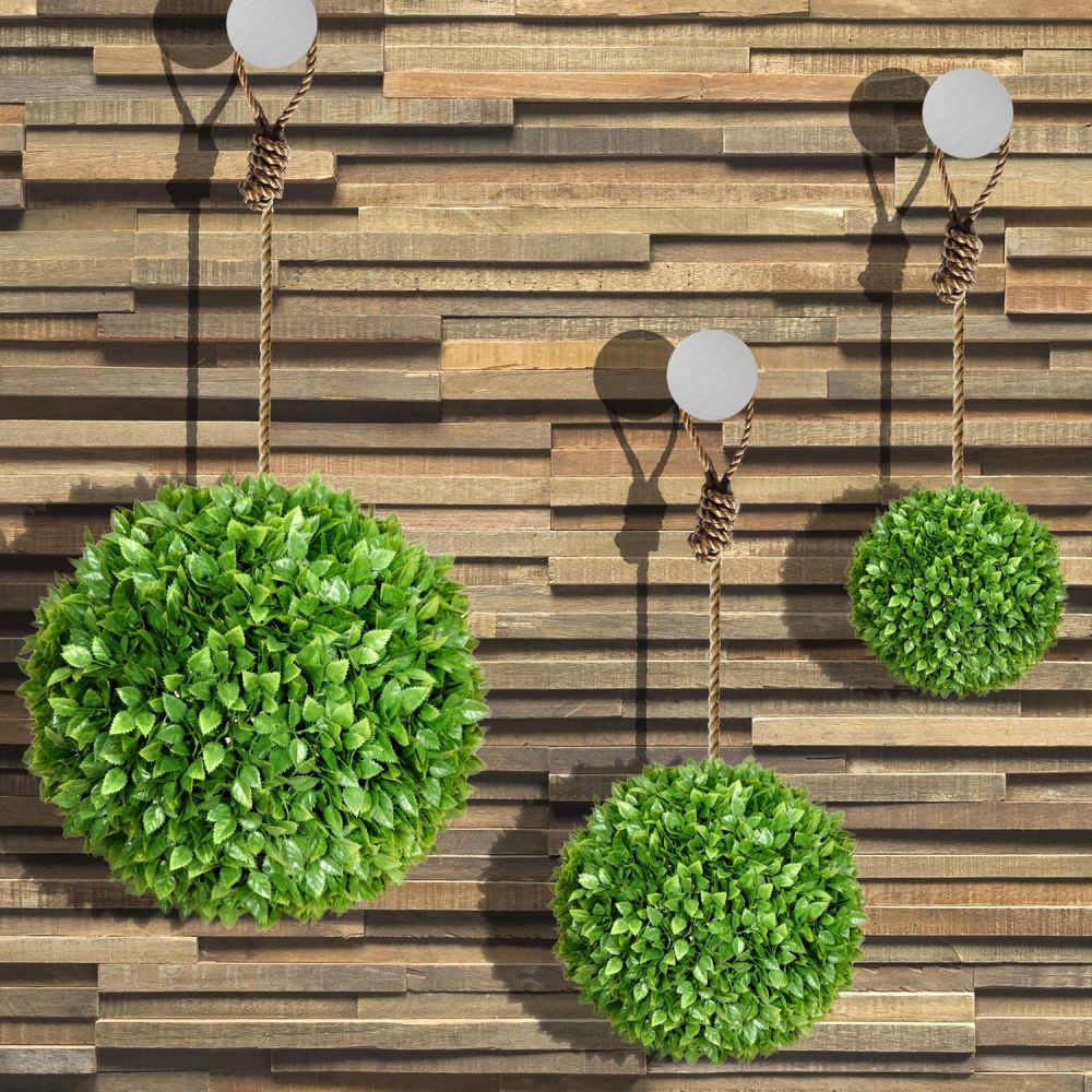 15 inch Artificial Topiary Ball Lifelike Plants Rose Leaf Boxwood Decoration for Home Garden Porch Backyard Balcony Wedding Party (1 Pack)