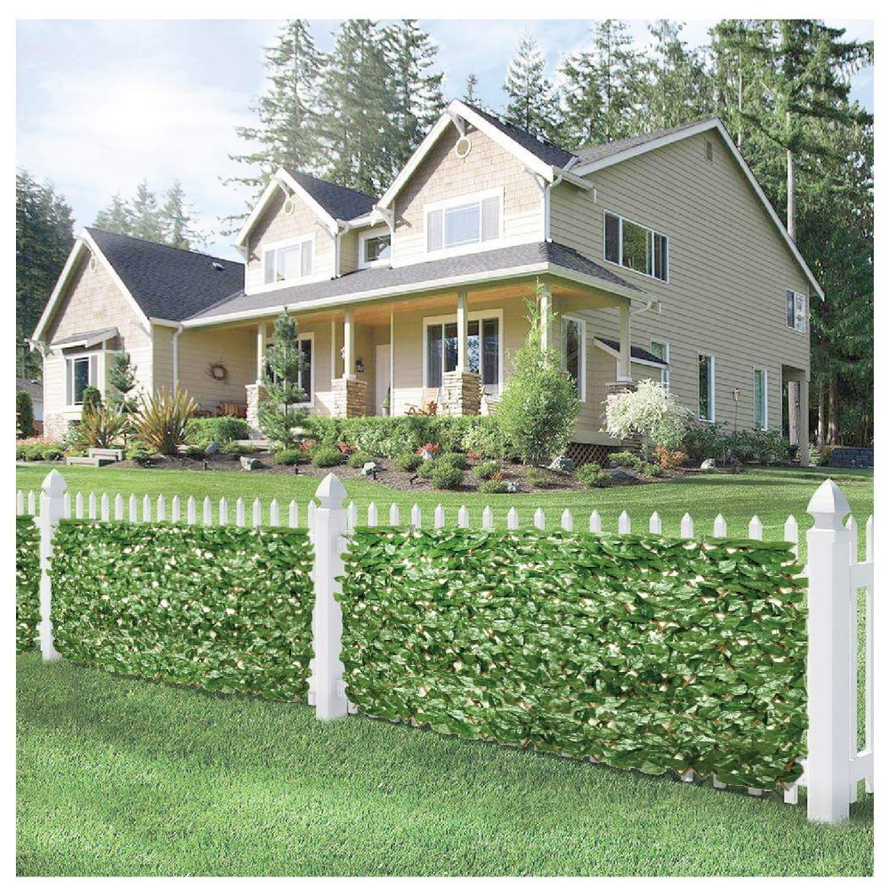 Expandable Artificial Laurel Leaf Ivy Privacy Fence Screen Decoration for Backyard Patio Balcony Outdoor Indoor