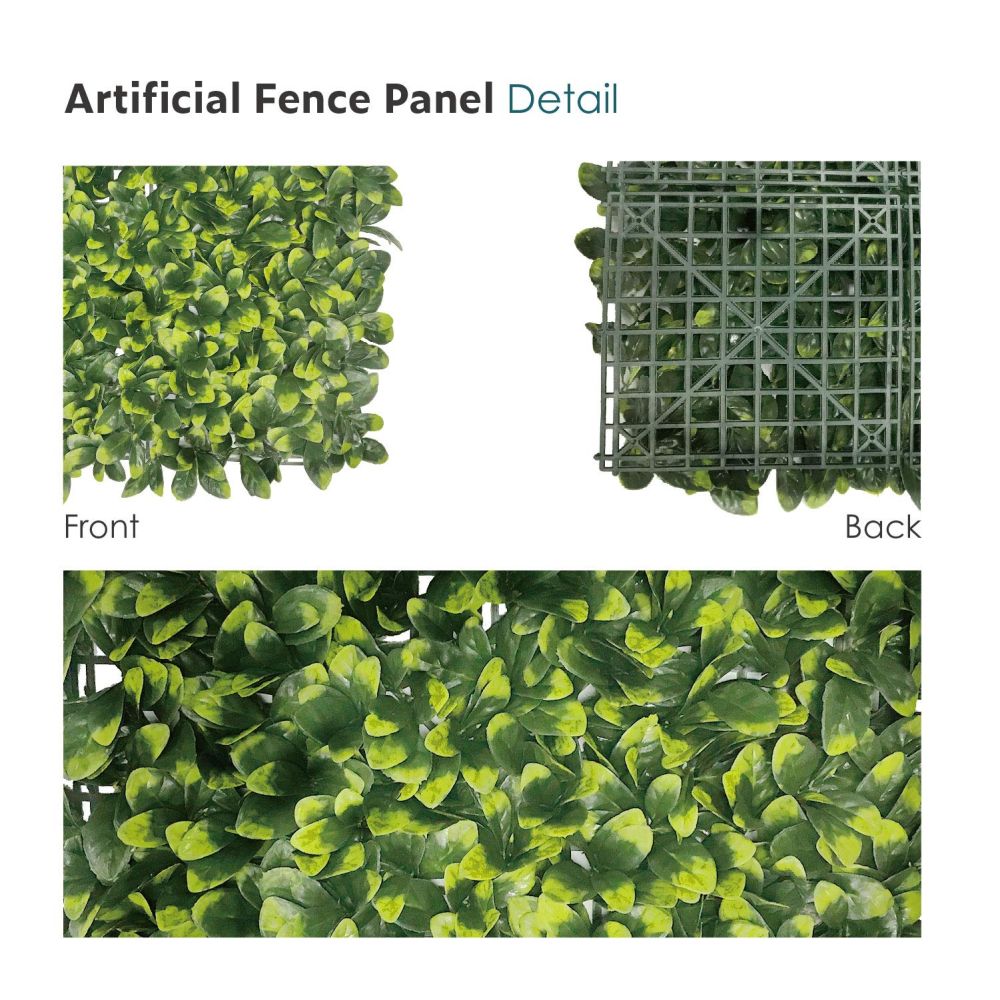 Artificial Grass Wall Faux Boxwood Panel Privacy Ivy Fence Screen Decoration for Backyard Garden Home Outdoor Indoor, 20