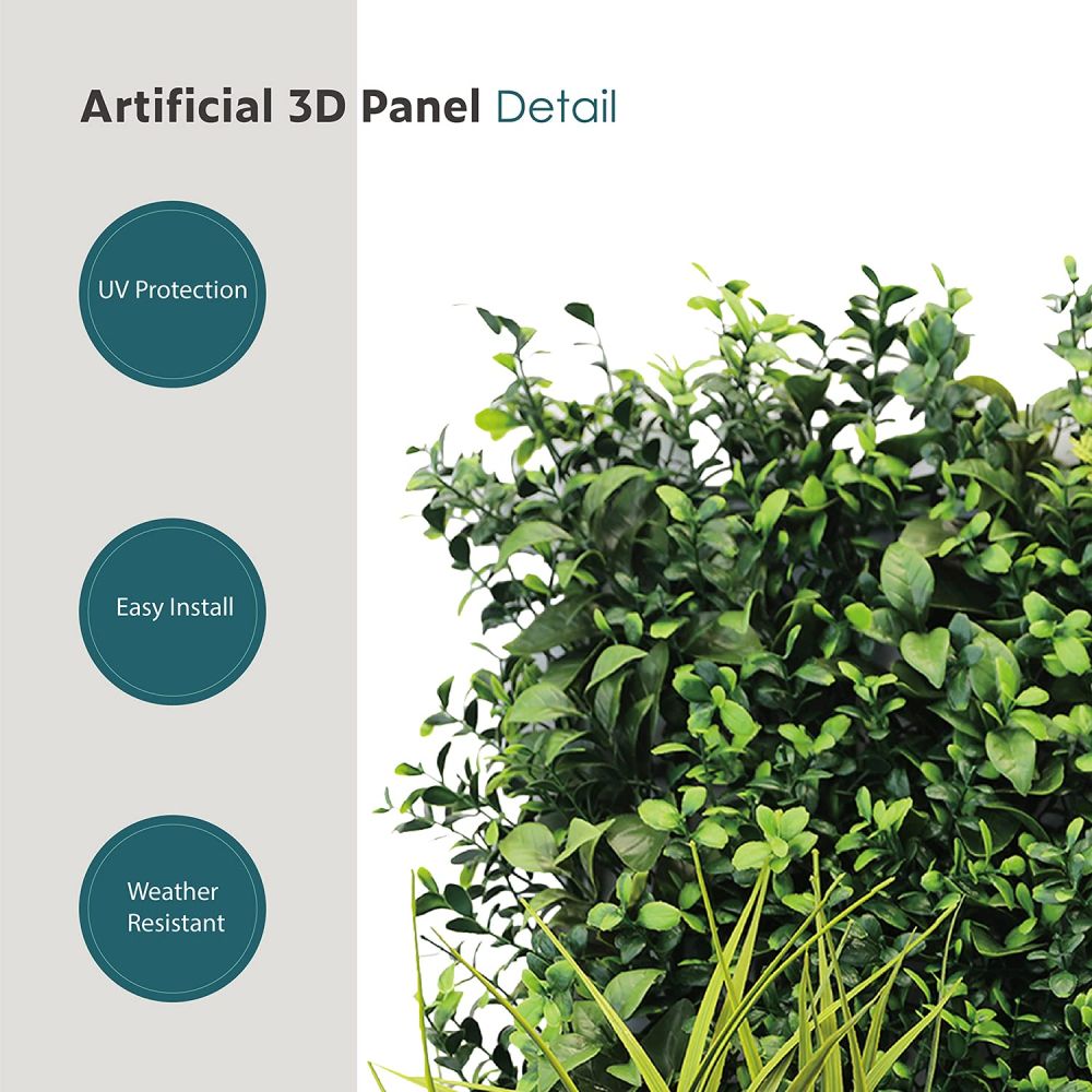 Artificial Grass Wall Faux Boxwood Panel Privacy Ivy Fence Screen Decoration for Backyard Garden Home Outdoor Indoor, 20