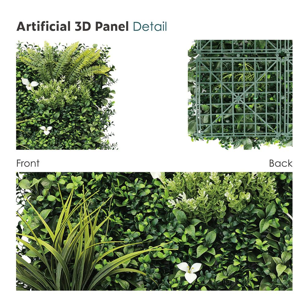 Artificial Grass Wall Faux Boxwood Panel Privacy Ivy Fence Screen Decoration for Backyard Garden Home Outdoor Indoor, 20