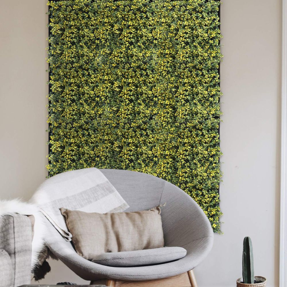 Artificial Grass Wall Faux Boxwood Panel Privacy Ivy Fence Screen Decoration for Backyard Garden Home Outdoor Indoor, 20