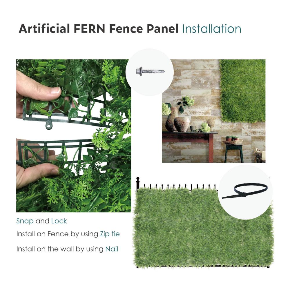 Artificial Grass Wall Faux Boxwood Panel Privacy Ivy Fence Screen Decoration for Backyard Garden Home Outdoor Indoor, 20