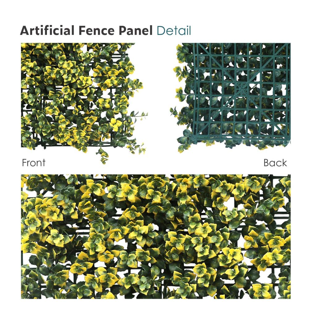 Artificial Grass Wall Faux Boxwood Panel Privacy Ivy Fence Screen Decoration for Backyard Garden Home Outdoor Indoor, 20