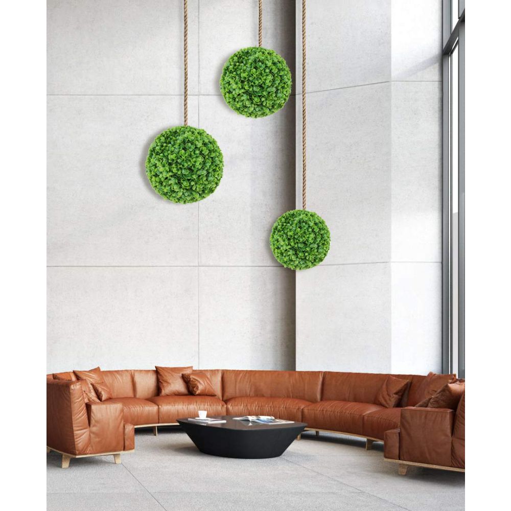 15 inch Artificial Topiary Ball Lifelike Plants Boxwood Decoration for Home Garden Porch Backyard Balcony Wedding Party (1 Pack)
