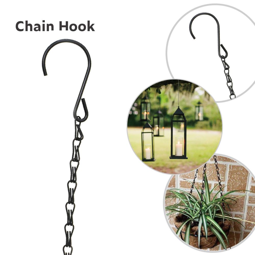 Ecoopts Metal Hanging Chains Hook Hanger For Topiary Ball Plants Basket, Lanterns, Indoor and Outdoor Ideal Use at Weddings, Hanging Plant Baskets, Solar Lights, Lanterns, Bird Feeders & More