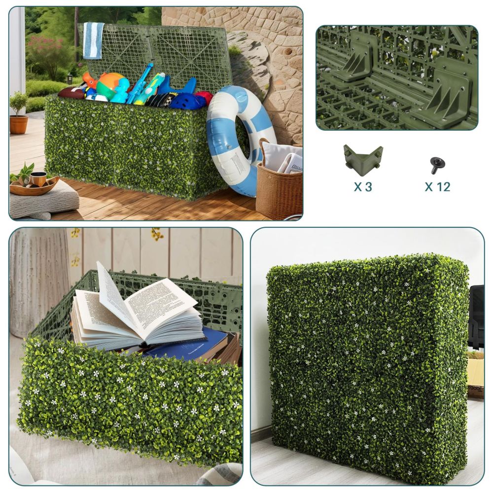 ECOOPTS Artificial Hard Panels Corner Bracket Kit for Faux Ivy Privacy Fence Screen Artificial Boxwood Panels Artificial Hard Panel,1 pc