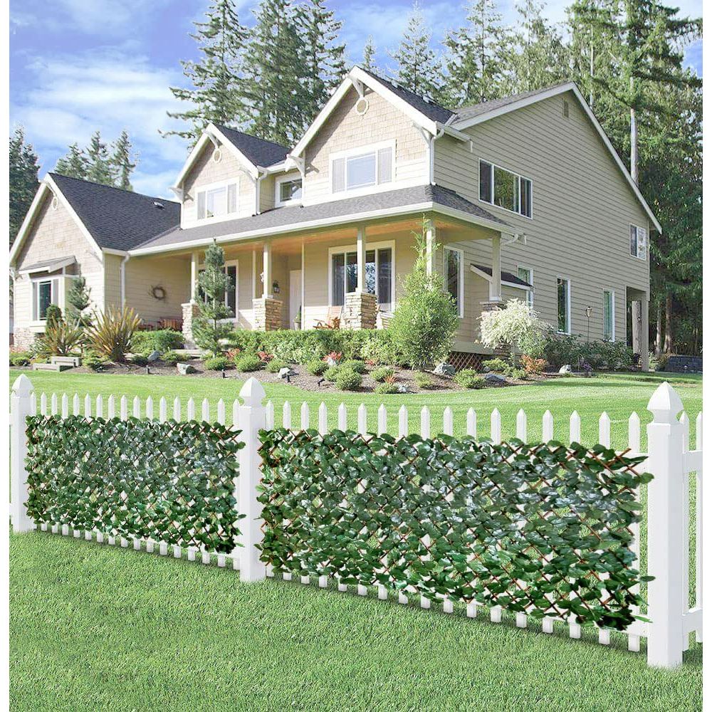 ECOOPTS Artificial Leaf Faux Ivy Expandable/Stretchable Privacy Fence Screen (Double Sided Leaves)