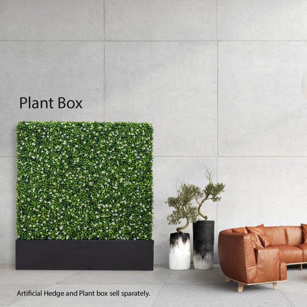 43.3''L x 9.84''H x 8.66''D Planter Box for Boxwood Hedge Divider Wall Privacy Fence Steel Caster