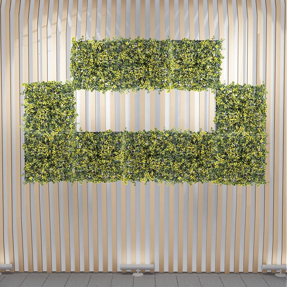Artificial Grass Wall Faux Boxwood Panel Privacy Ivy Fence Screen Decoration for Backyard Garden Home Outdoor Indoor, 20