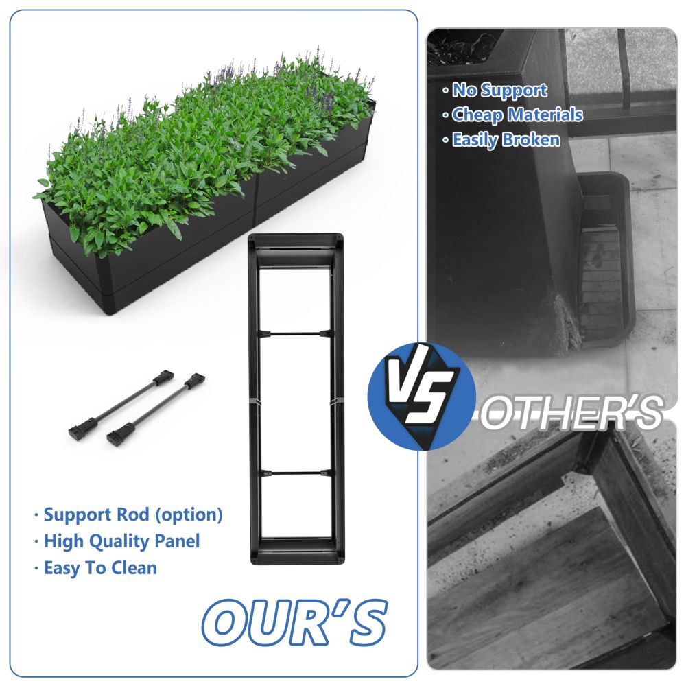 ECOOPTS Aluminum Hedge Wall Base, Planter Box for Boxwood Hedge Divider Wall Privacy Fence (72