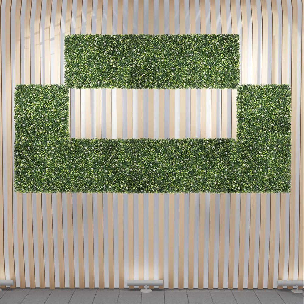 Artificial Grass Wall Faux Boxwood Panel Privacy Ivy Fence Screen Decoration for Backyard Garden Home Outdoor Indoor, 20