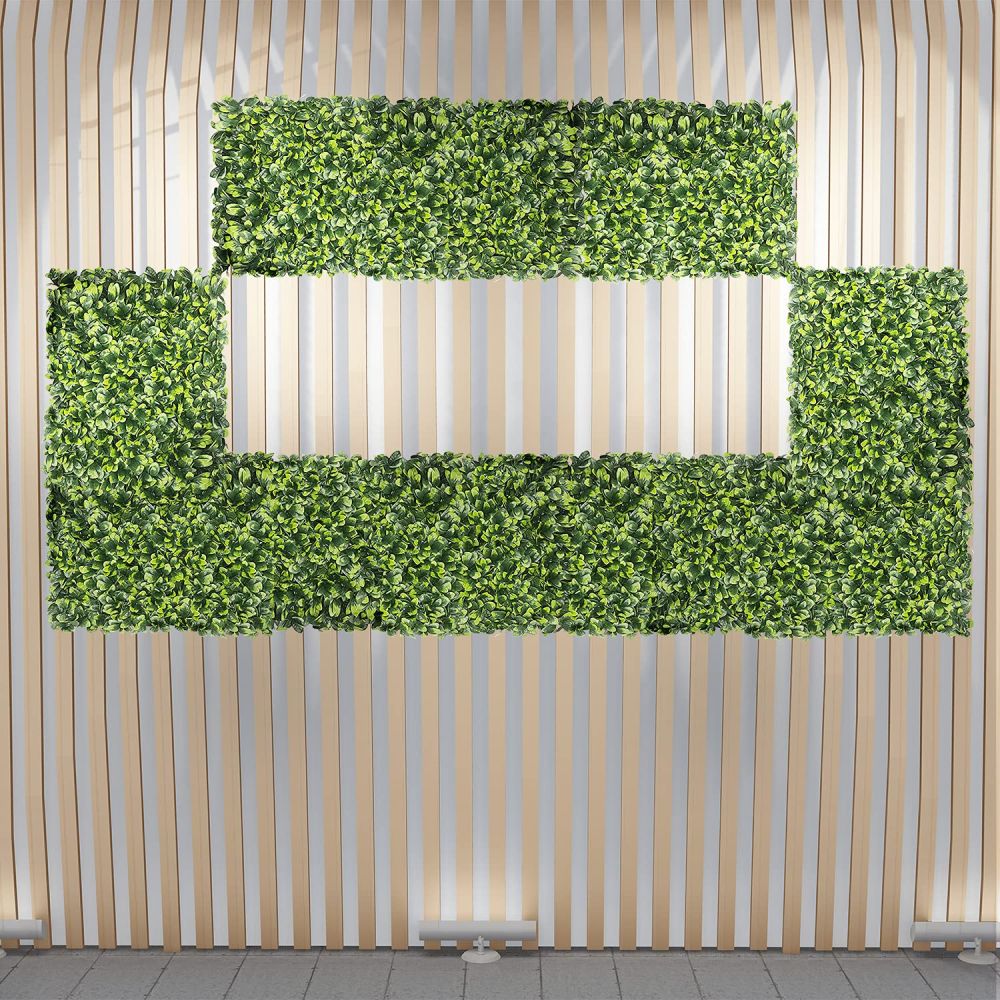 Artificial Grass Wall Faux Boxwood Panel Privacy Ivy Fence Screen Decoration for Backyard Garden Home Outdoor Indoor, 20