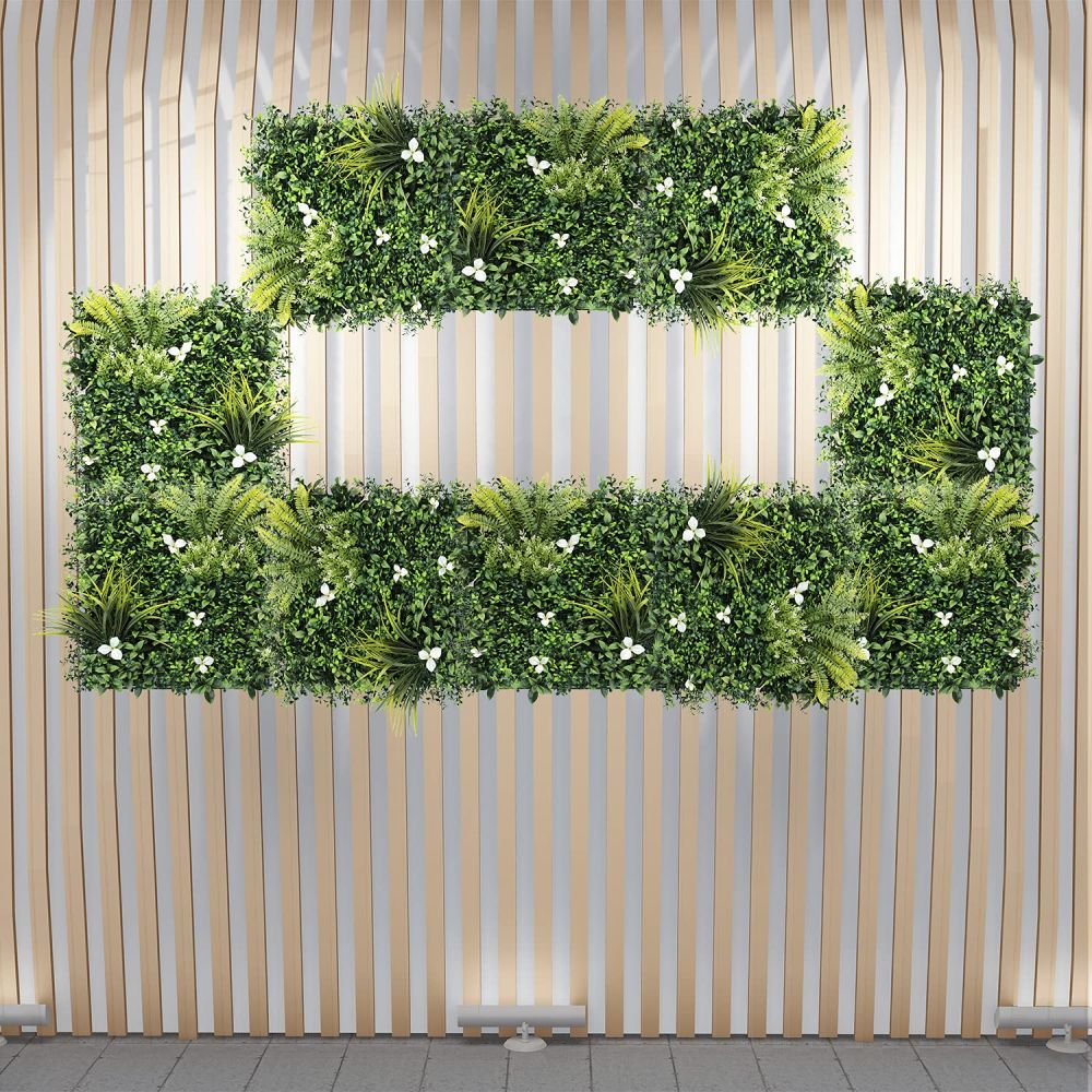 Artificial Grass Wall Faux Boxwood Panel Privacy Ivy Fence Screen Decoration for Backyard Garden Home Outdoor Indoor, 20