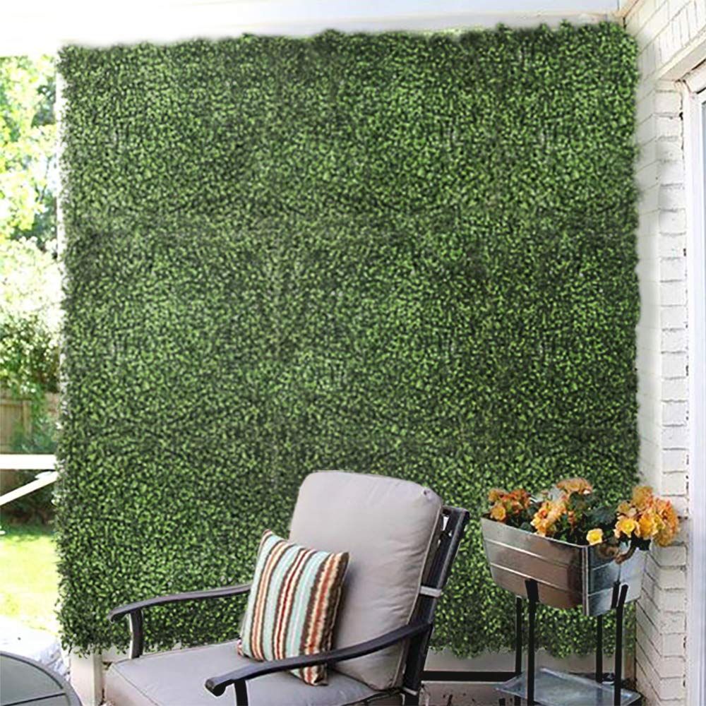 Artificial Grass Wall Faux Boxwood Panel Privacy Ivy Fence Screen Decoration for Backyard Garden Home Outdoor Indoor, 20