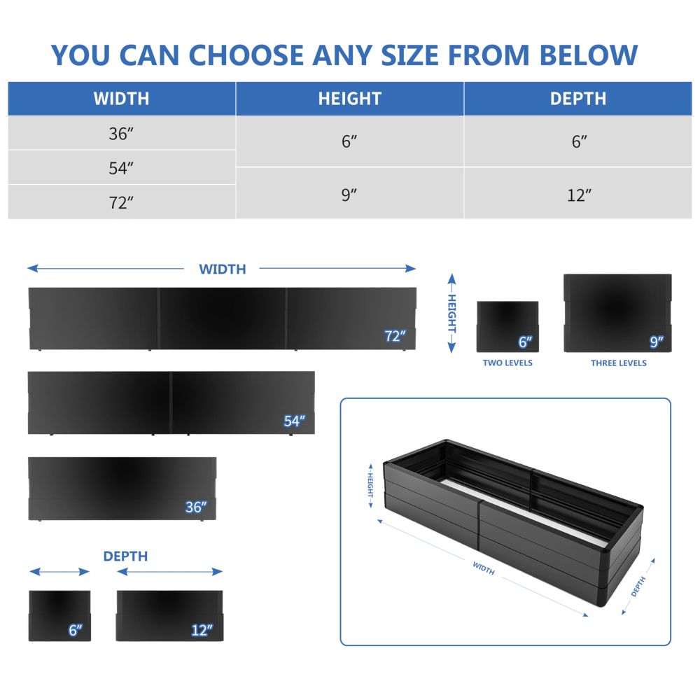 ECOOPTS Aluminum Hedge Wall Base, Planter Box for Boxwood Hedge Divider Wall Privacy Fence (72