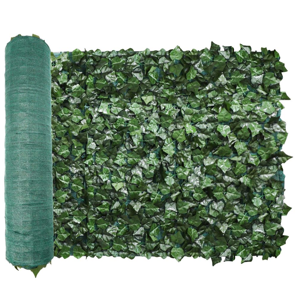 6'x10' Artificial Ivy Leaf Fence Screen with Mesh Back, Faux Plant Leaf Cover Decoration for Patio Yard Porch Deck Balcony (1 Piece)