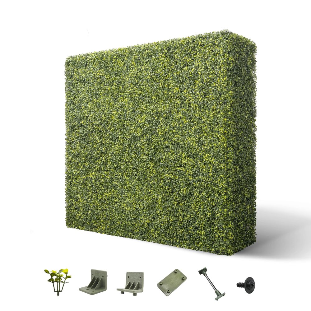 ECOOPTS Artificial Boxwood Hedge Divider Wall with Faux Leaves for Party Wedding Home Yard Office (36