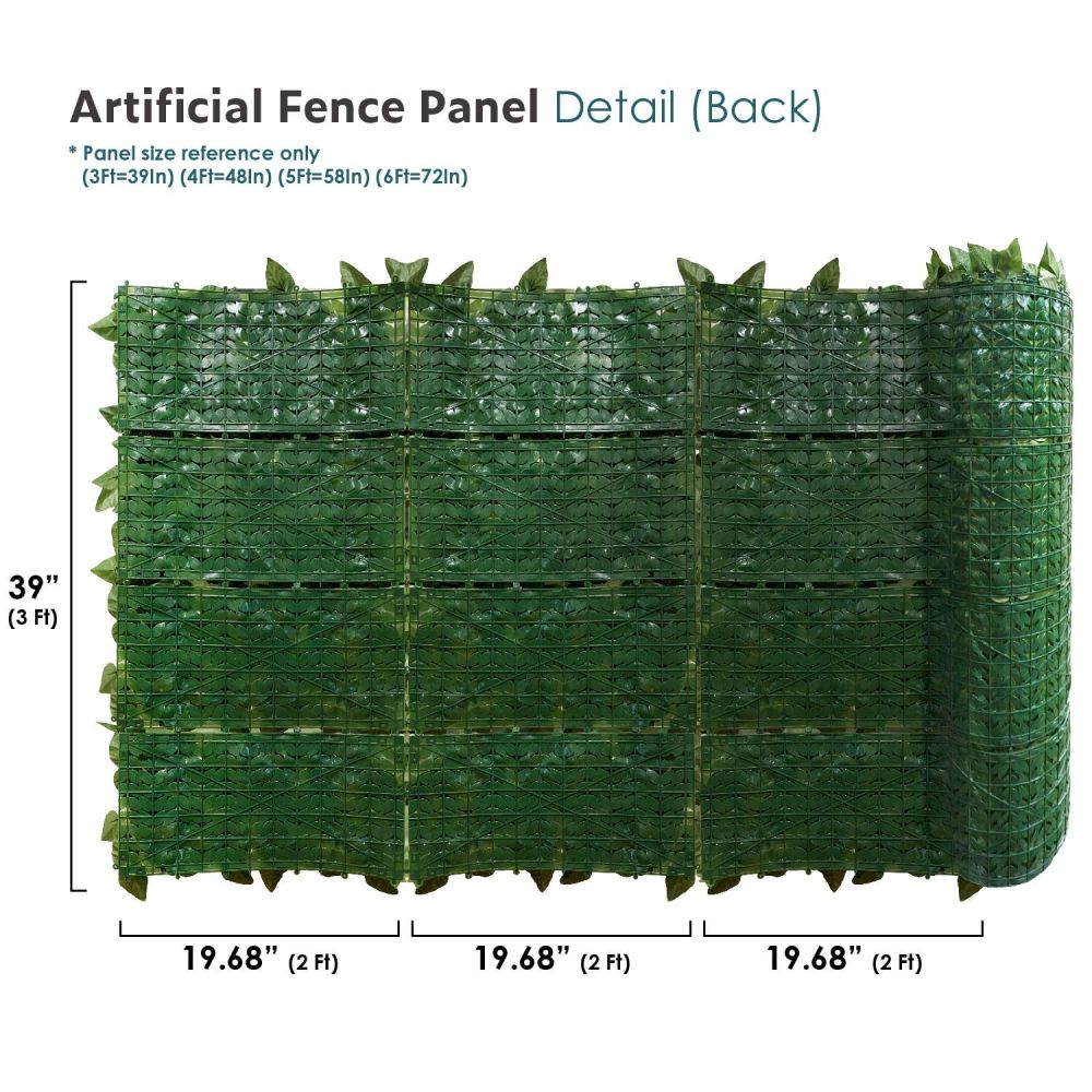 Expandable Artificial Laurel Fence Wall Décor Faux Leaf Privacy Fence Screen Plant Leaves Covering Decoration for Home Backyard Garden, 39