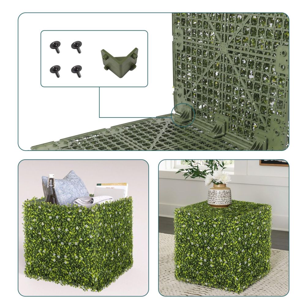 ECOOPTS Artificial Hard Panels Corner Bracket Kit for Faux Ivy Privacy Fence Screen Artificial Boxwood Panels Artificial Hard Panel,1 pc