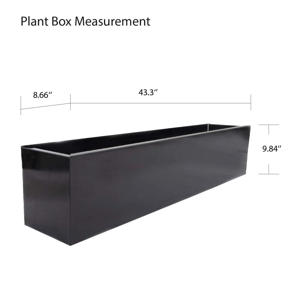 43.3''L x 9.84''H x 8.66''D Planter Box for Boxwood Hedge Divider Wall Privacy Fence Steel Caster
