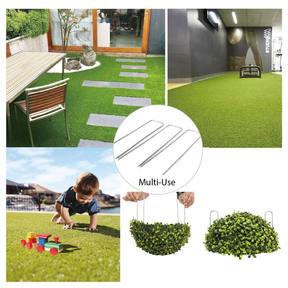 Ecoopts Garden Staples, Sod Stakes Anchor Pins, Landscape Fabric Staples, Topiary Ball Lawn Drippers. Heavy Duty Anti-Rust Weed Barrier Fabric Ground Cover Soaker.