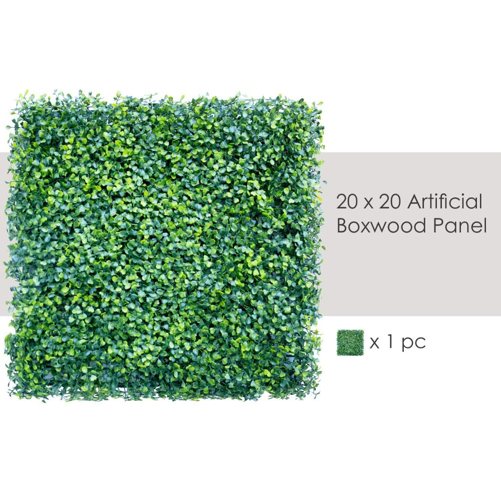 Artificial Grass Wall Faux Boxwood Panel Privacy Ivy Fence Screen Decoration for Backyard Garden Home Outdoor Indoor, 20