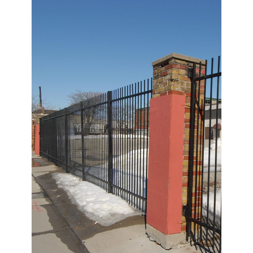 38''H * 94''W 2-Rail Steel Fence