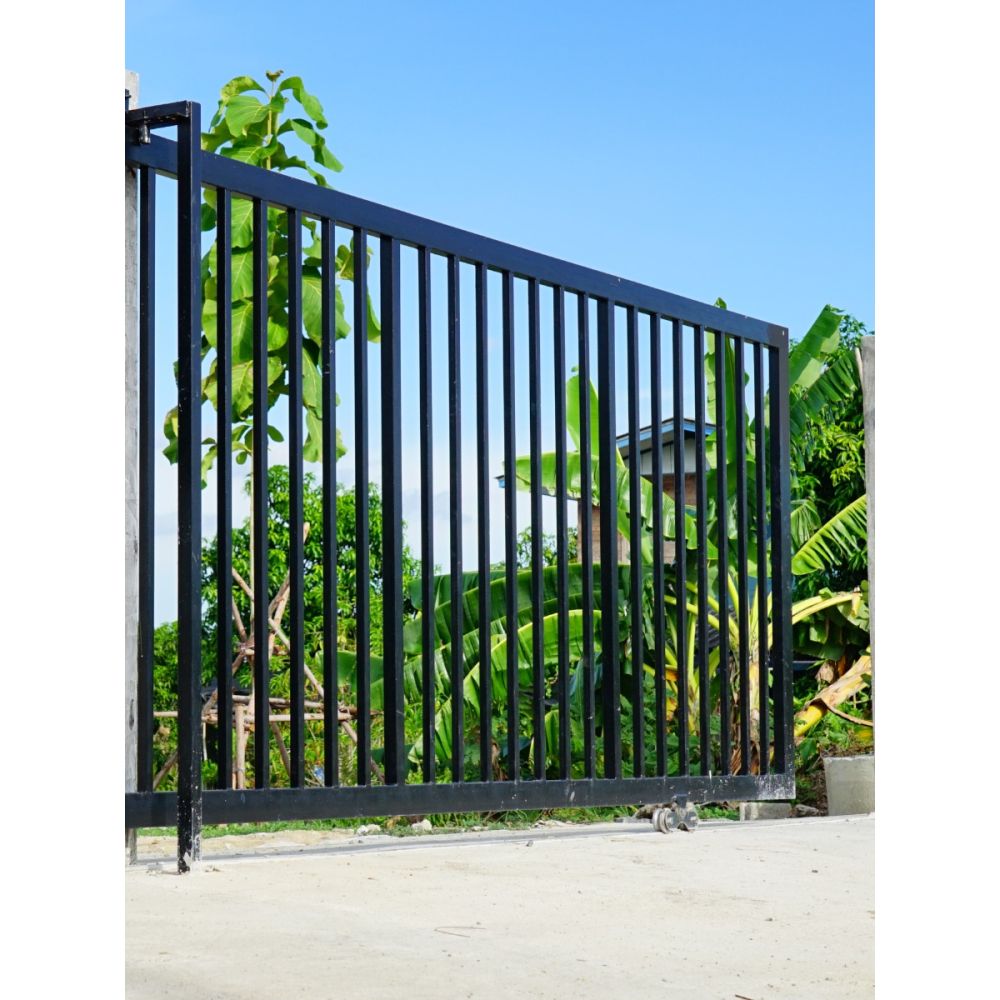 38''H * 94''W 2-Rail Steel Fence