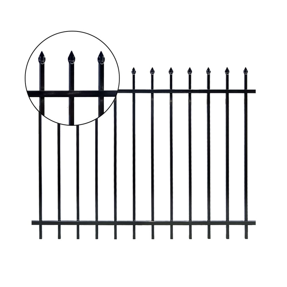 2 Rails WELDING FENCE 70H X 94W BLACK 16ga 1.5