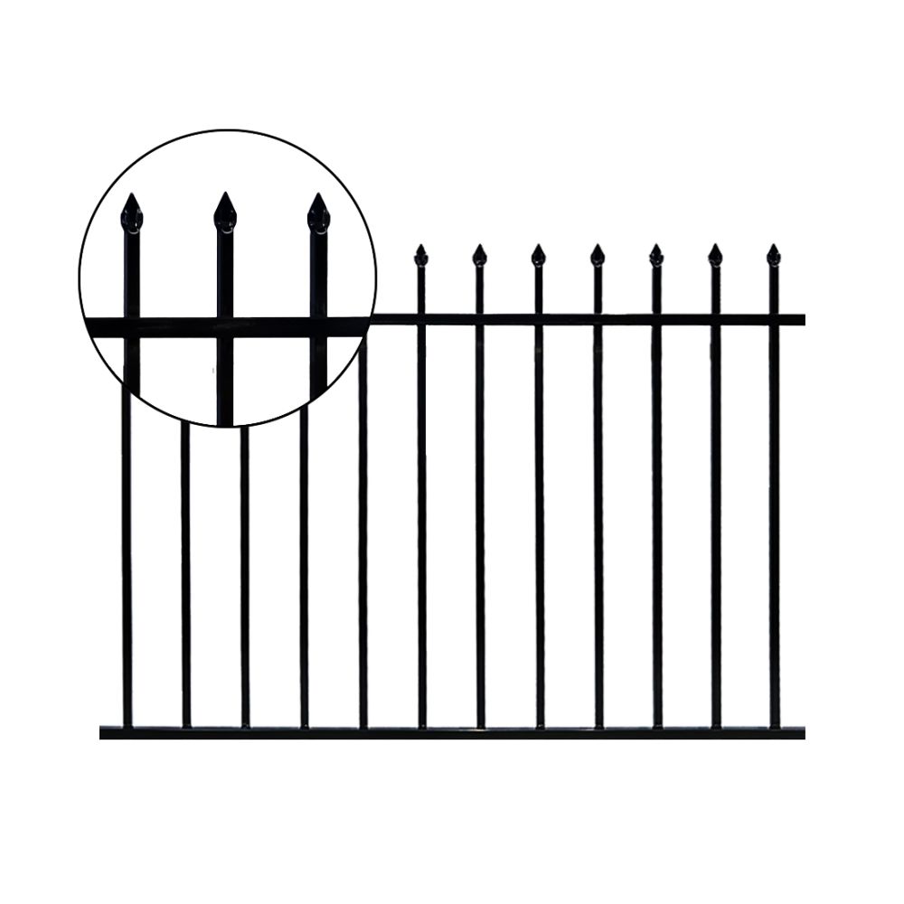 2 Rails, Welding Fence 58H*94W Black 14ga 1.5
